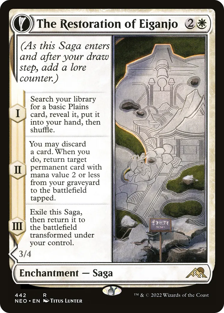 The Restoration of Eiganjo // Architect of Restoration — Kamigawa: Neon Dynasty — Magic: The Gathering
