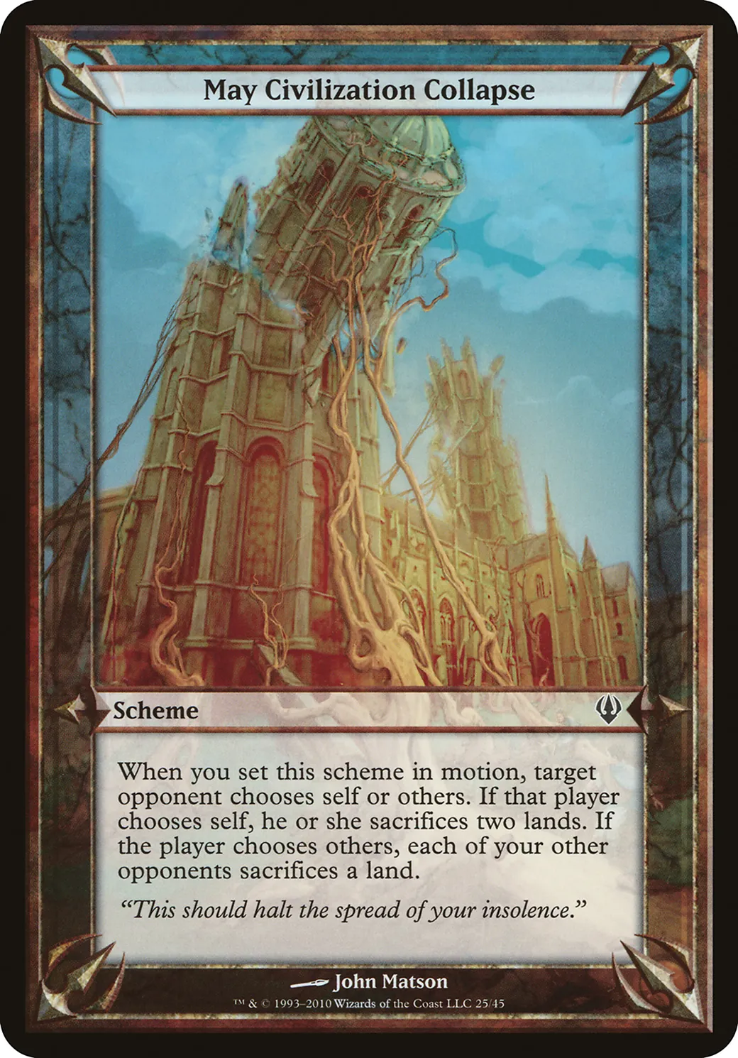 May Civilization Collapse — Archenemy Schemes — Magic: The Gathering