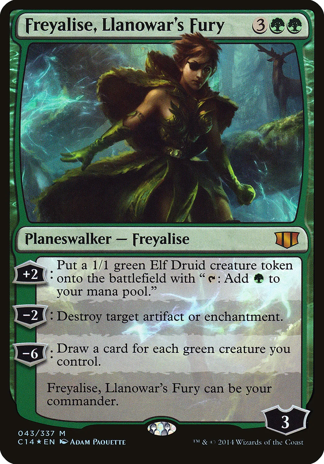 Freyalise, Llanowar's Fury — Commander 2014 Oversized — Magic: The Gathering