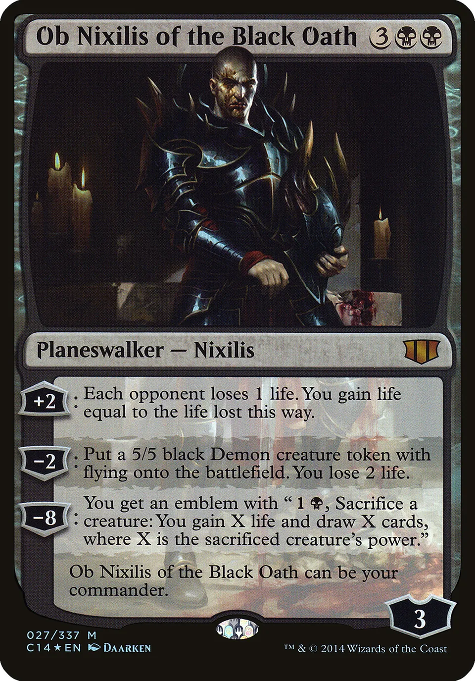Ob Nixilis du Sombre Serment from Commander 2014 Oversized - Magic: The Gathering