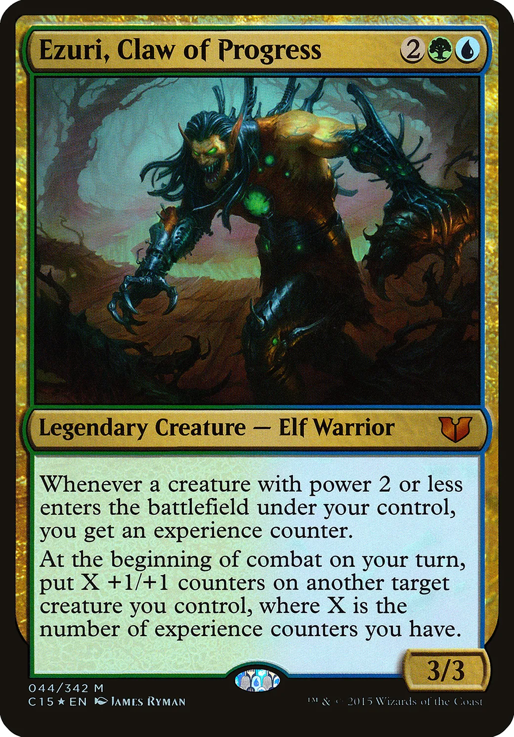 Ezuri, Claw of Progress — Commander 2015 Oversized — Magic: The Gathering