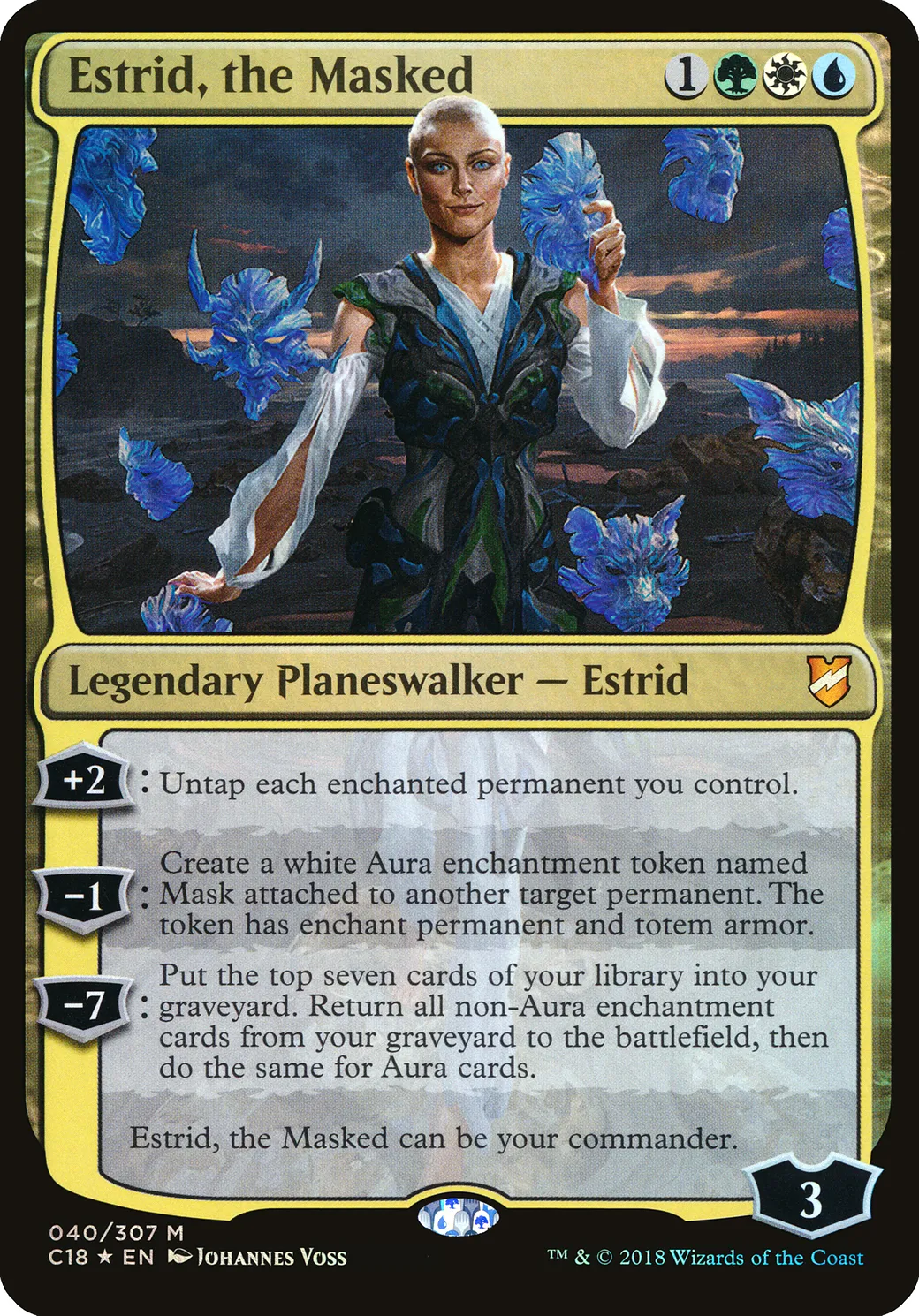 Estrid, la femme aux masques — Commander 2018 Oversized — Magic: The Gathering