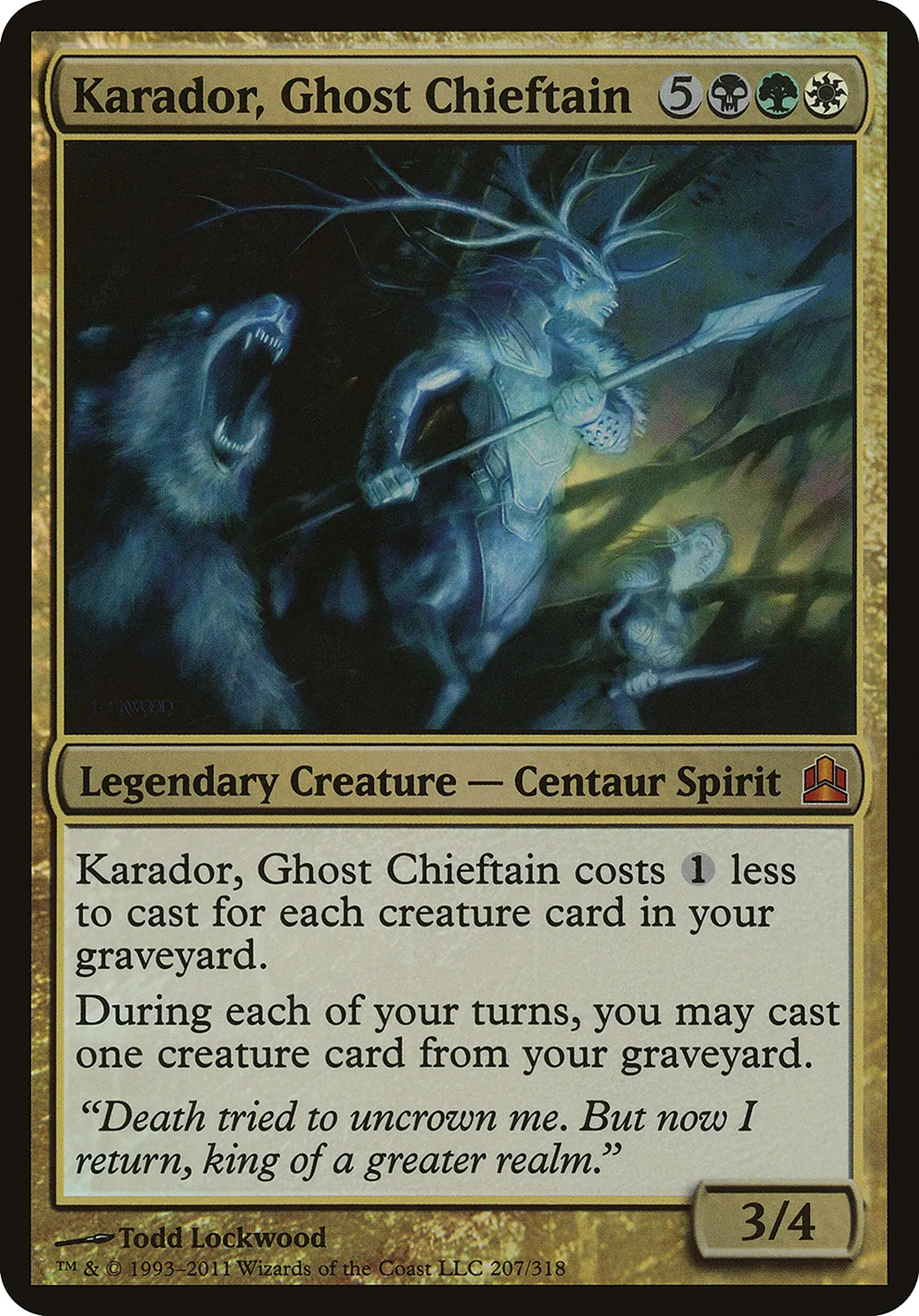 Karador, Ghost Chieftain — Commander 2011 Oversized — Magic: The Gathering