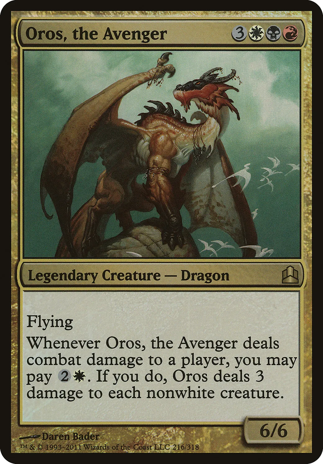 Oros, the Avenger — Commander 2011 Oversized — Magic: The Gathering