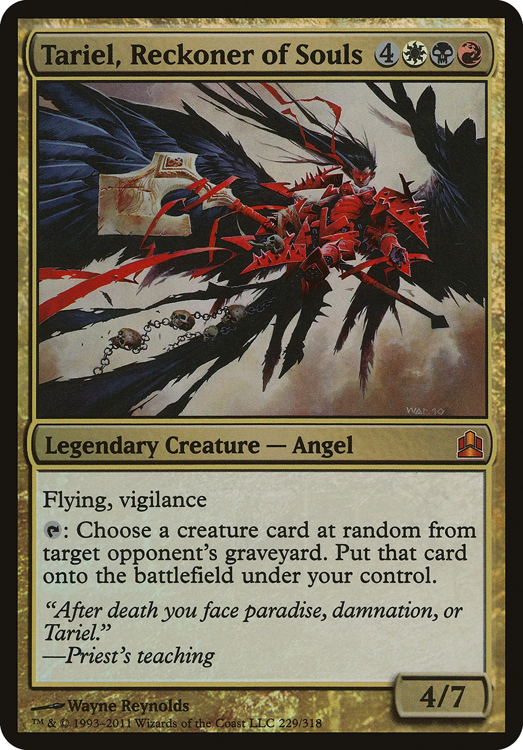 Tariel, Reckoner of Souls — Commander 2011 Oversized — Magic: The Gathering