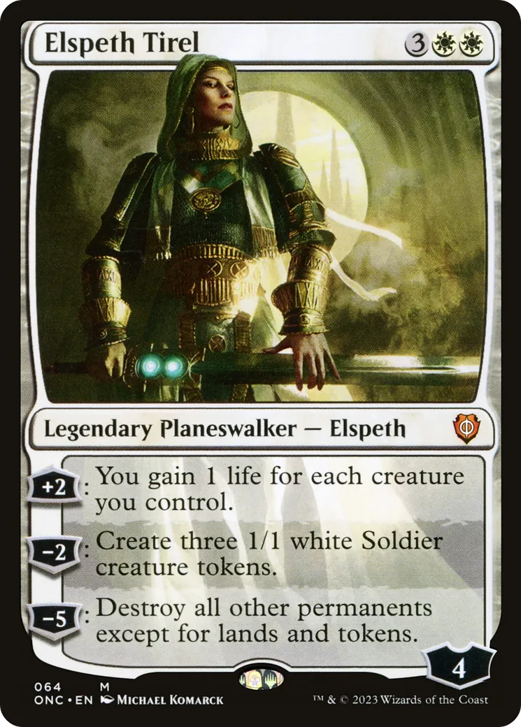 Elspeth Tirel — Phyrexia: All Will Be One Commander — Magic: The Gathering