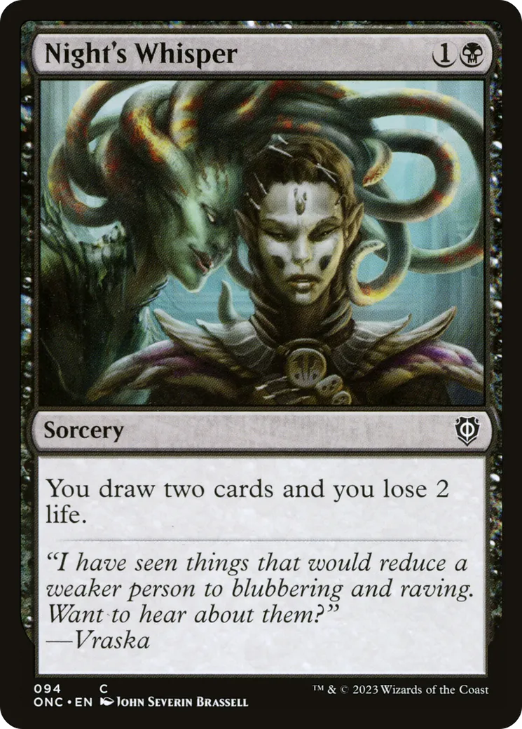 Night's Whisper — Phyrexia: All Will Be One Commander — Magic: The Gathering