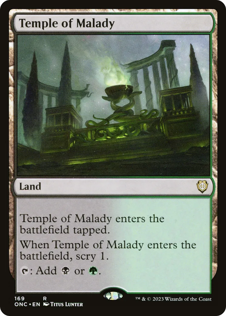Temple of Malady — Phyrexia: All Will Be One Commander — Magic: The Gathering