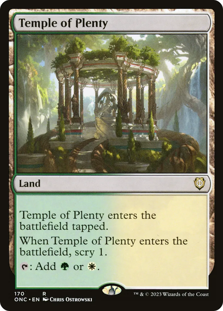 Temple of Plenty — Phyrexia: All Will Be One Commander — Magic: The Gathering