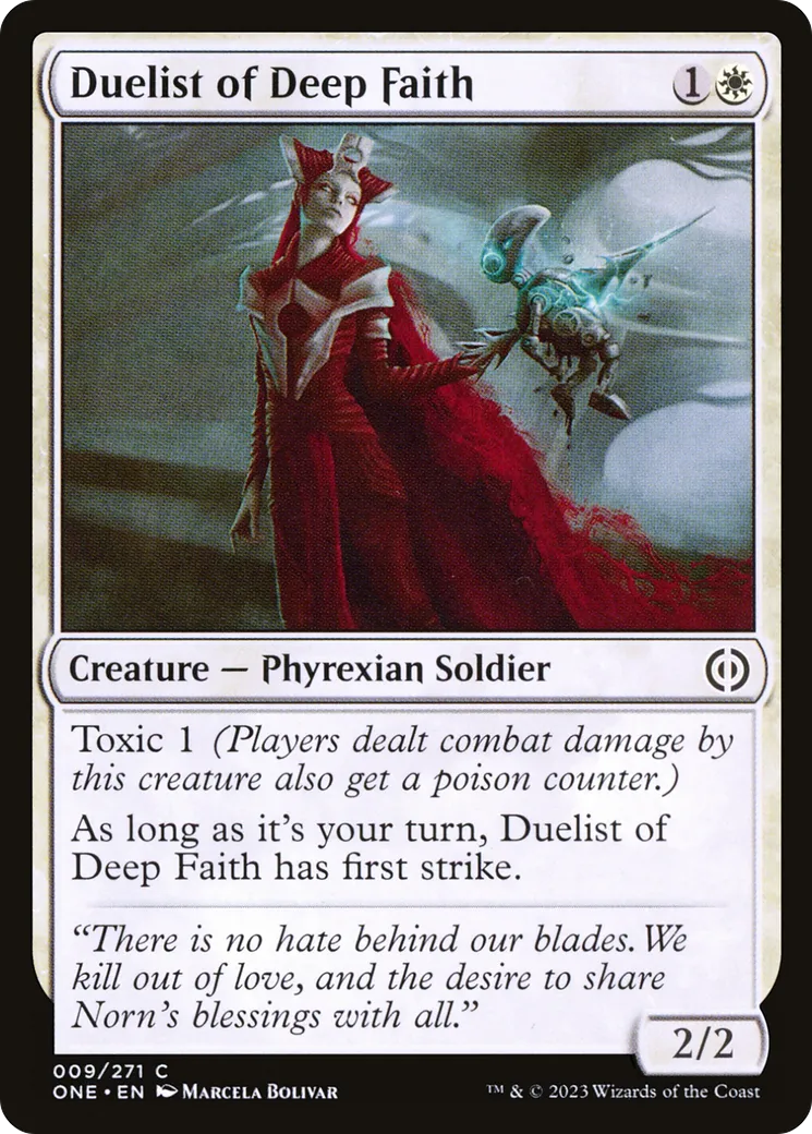 Duelist of Deep Faith — Phyrexia: All Will Be One — Magic: The Gathering