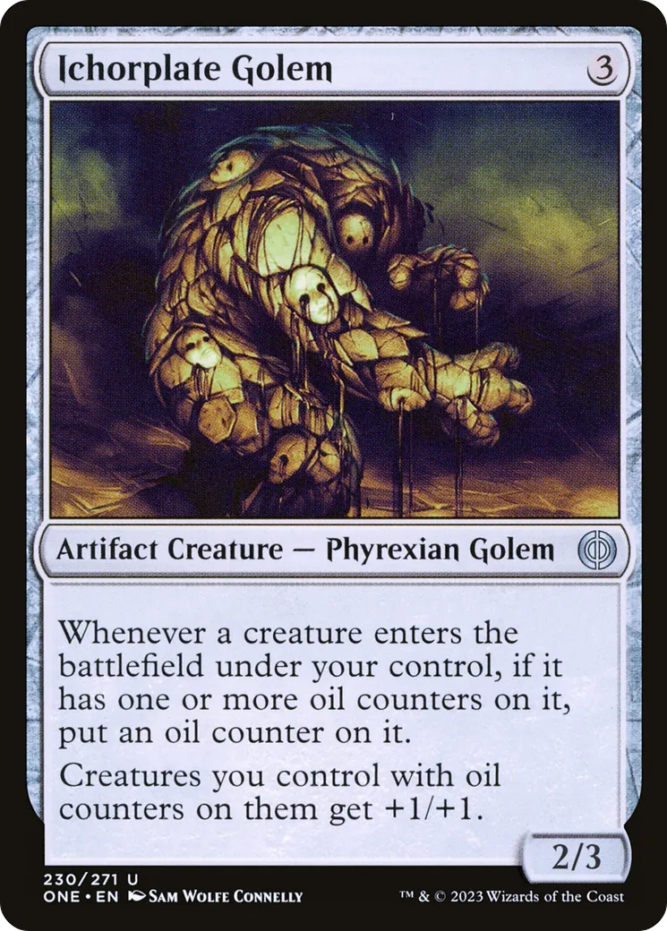 Golem à plaques de sanie — Phyrexia: All Will Be One — Magic: The Gathering