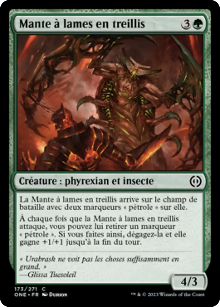 Mante à lames en treillis — Phyrexia: All Will Be One — Magic: The Gathering