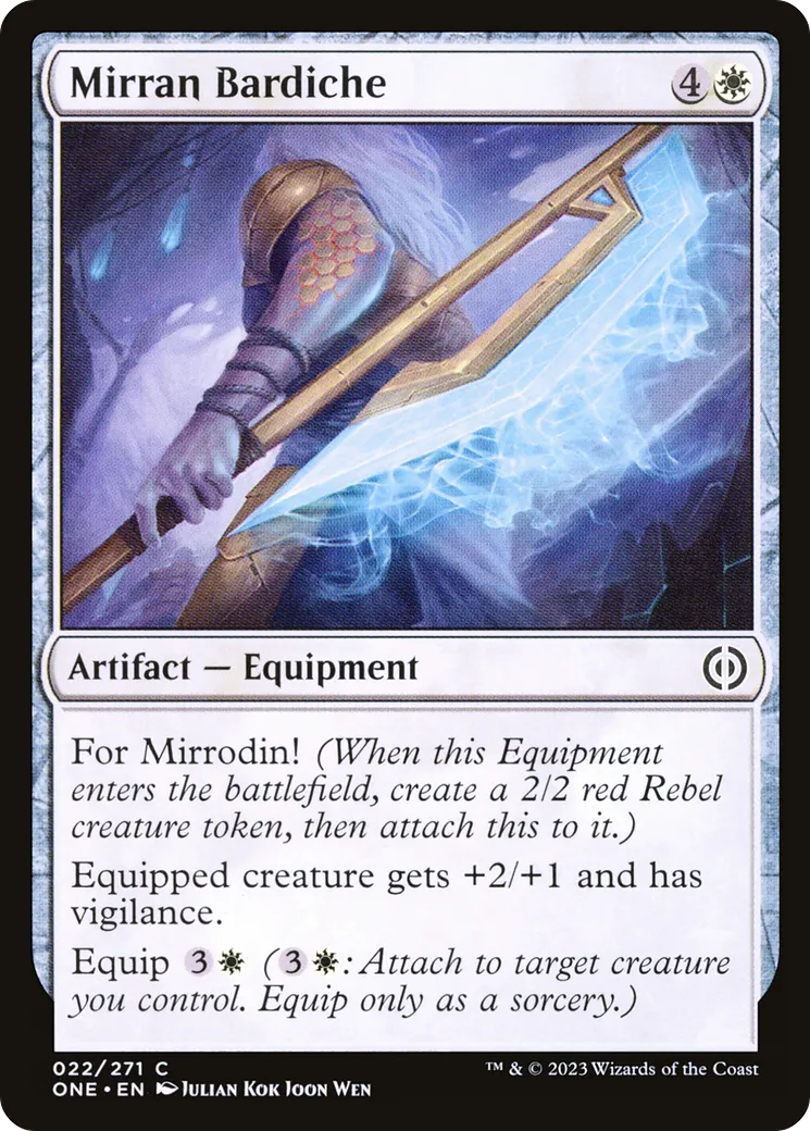 Mirran Bardiche — Phyrexia: All Will Be One — Magic: The Gathering