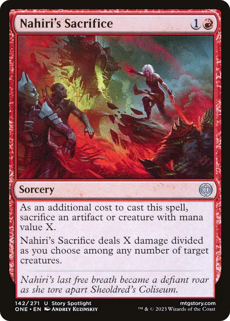 Sacrifice de Nahiri — Phyrexia: All Will Be One — Magic: The Gathering