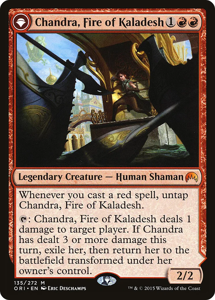 Chandra, Fire of Kaladesh // Chandra, Roaring Flame — Magic Origins — Magic: The Gathering