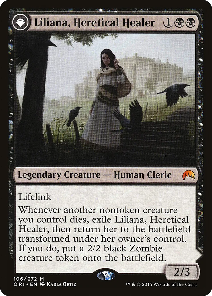 Liliana, Heretical Healer // Liliana, Defiant Necromancer from Magic Origins - Magic: The Gathering