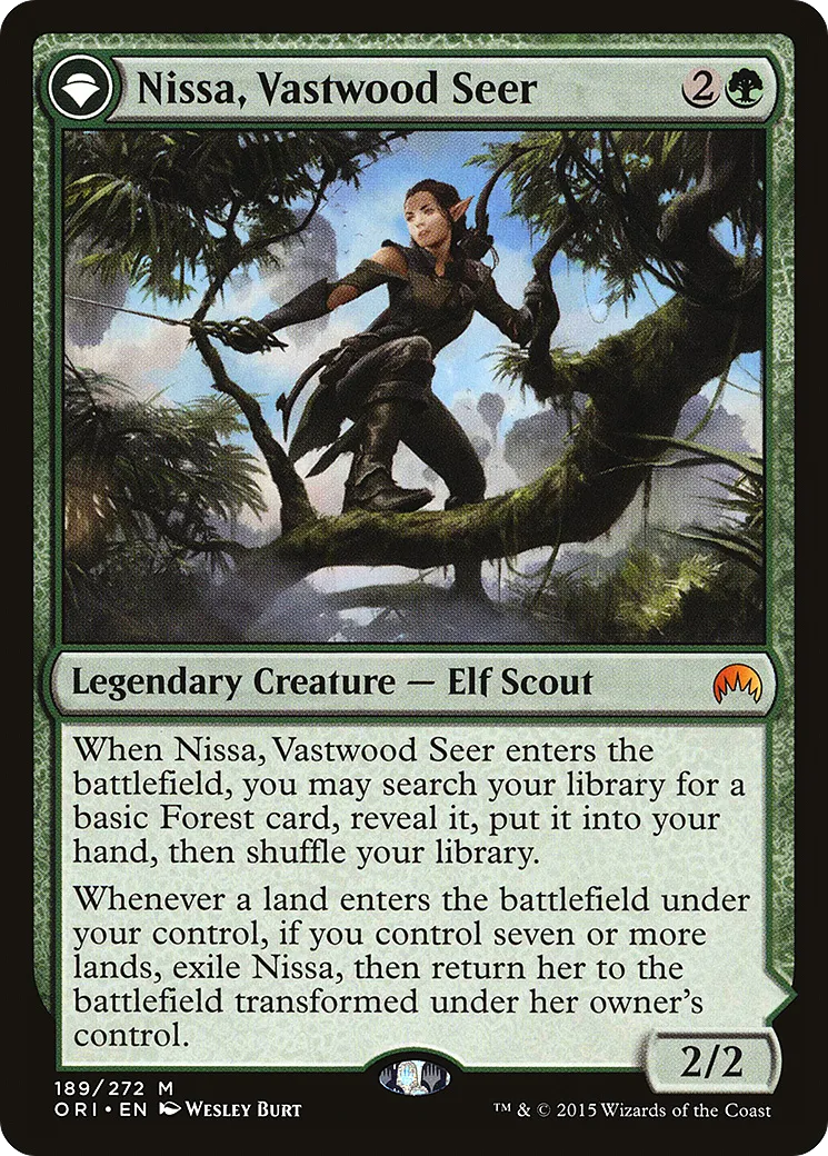 Nissa, Vastwood Seer // Nissa, Sage Animist — Magic Origins — Magic: The Gathering