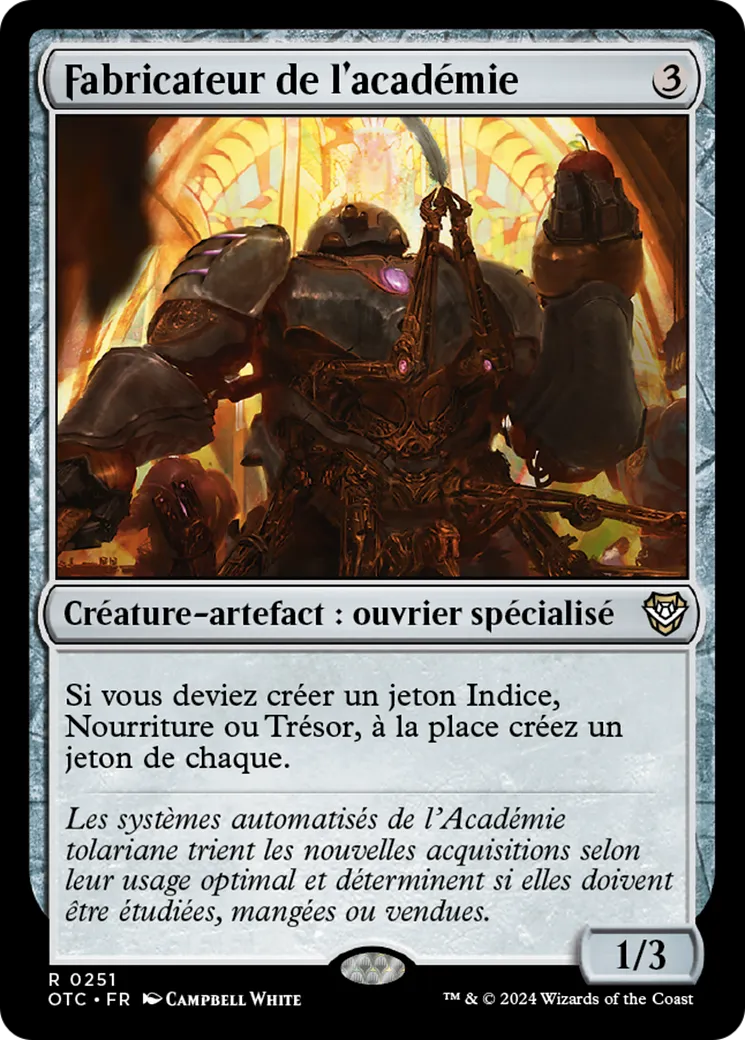 Fabricateur de l'académie — Outlaws of Thunder Junction Commander — Magic: The Gathering