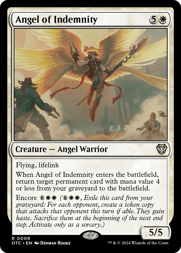 Angel of Indemnity — Outlaws of Thunder Junction Commander — Magic: The Gathering