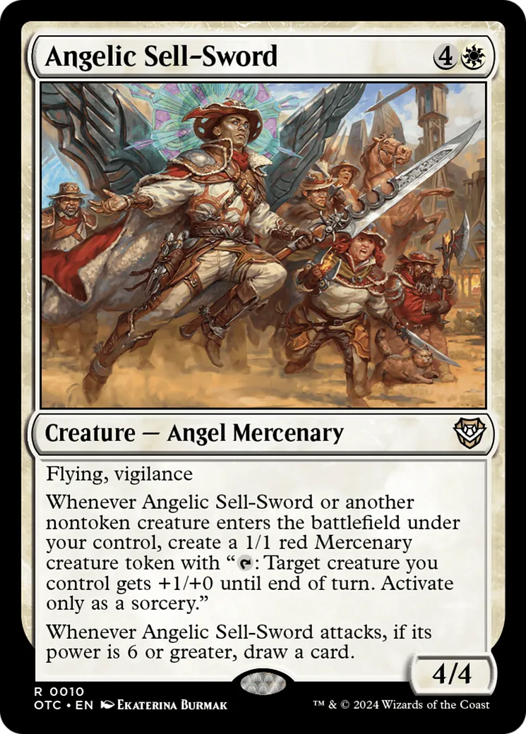 Angelic Sell-Sword — Outlaws of Thunder Junction Commander — Magic: The Gathering
