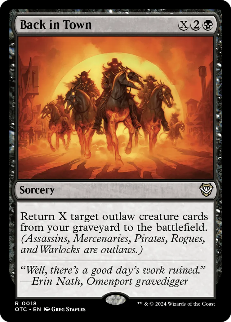 Back in Town — Outlaws of Thunder Junction Commander — Magic: The Gathering