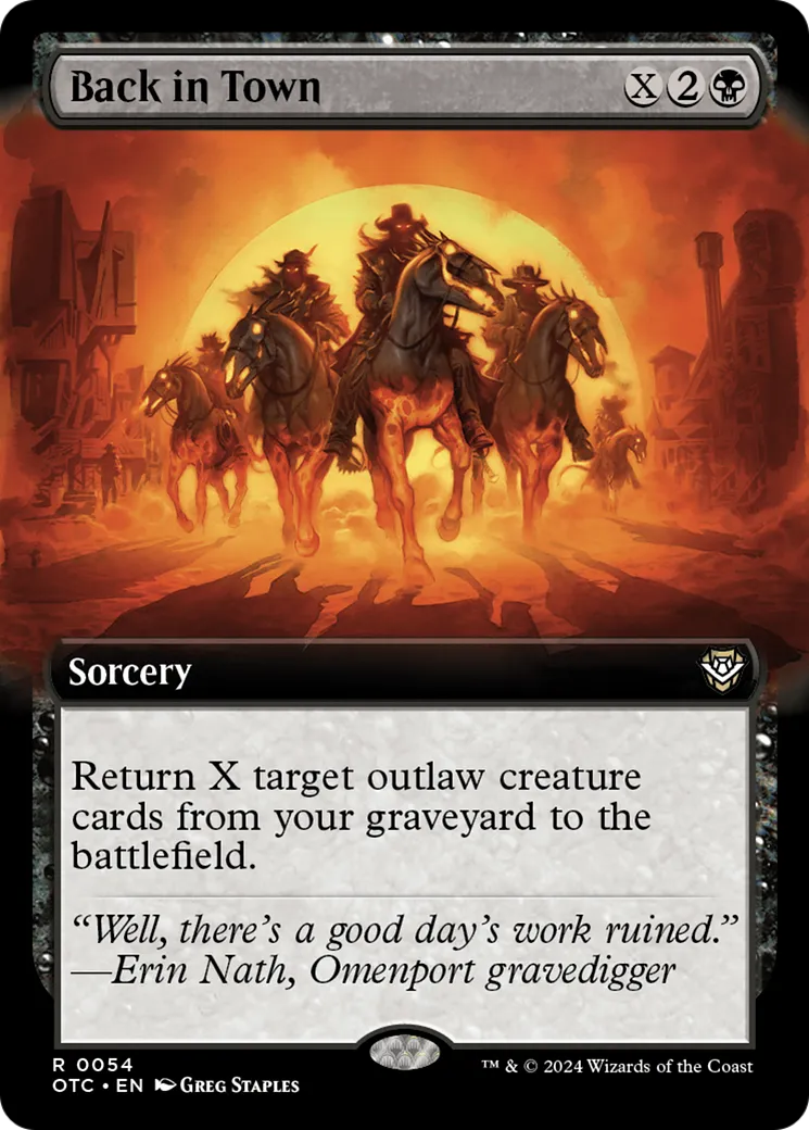 Back in Town — Outlaws of Thunder Junction Commander — Magic: The Gathering