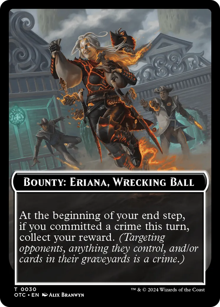 Bounty: Eriana, Wrecking Ball // Wanted! — Outlaws of Thunder Junction Commander — Magic: The Gathering