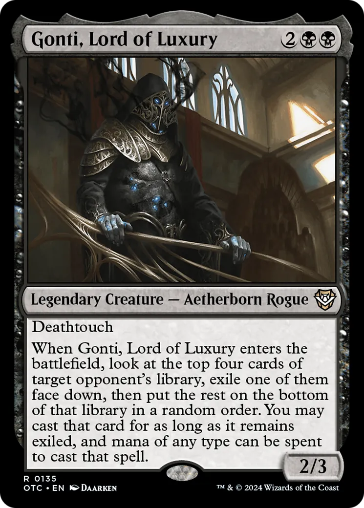 Gonti, Lord of Luxury — Outlaws of Thunder Junction Commander — Magic: The Gathering