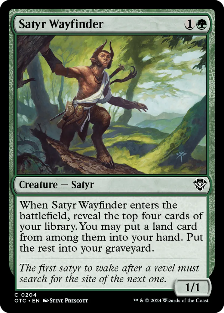 Satyr Wayfinder — Outlaws of Thunder Junction Commander — Magic: The Gathering