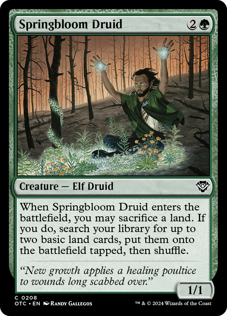 Springbloom Druid — Outlaws of Thunder Junction Commander — Magic: The Gathering