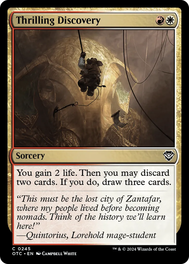 Thrilling Discovery — Outlaws of Thunder Junction Commander — Magic: The Gathering