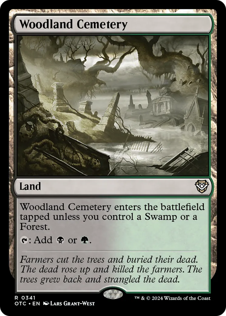 Woodland Cemetery — Outlaws of Thunder Junction Commander — Magic: The Gathering