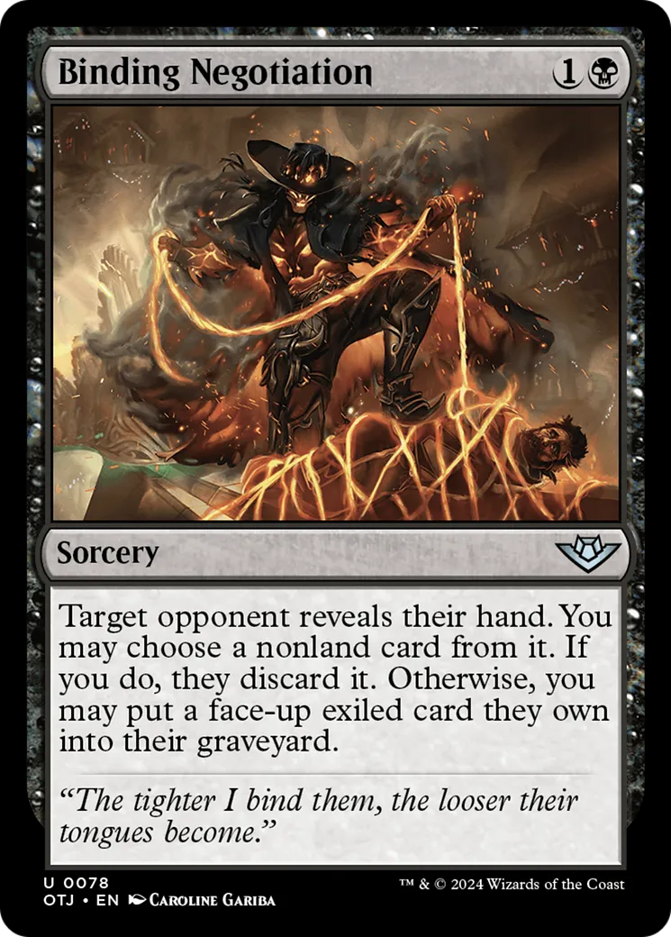 Négociation contraignante — Outlaws of Thunder Junction — Magic: The Gathering
