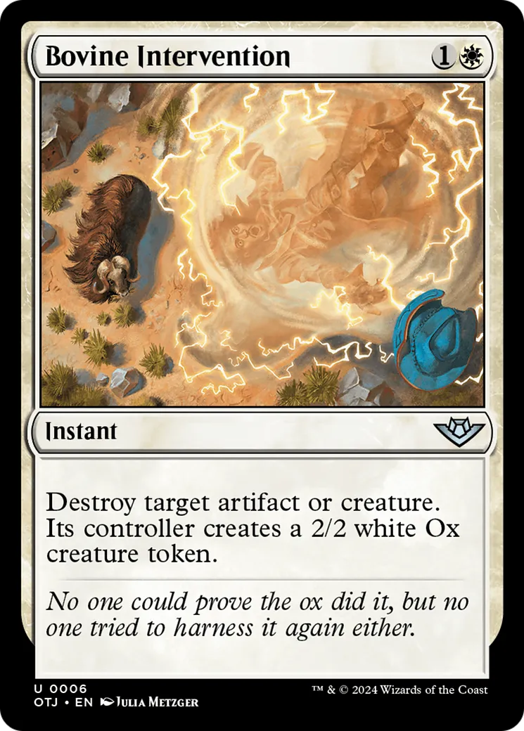 Intervention bovine — Outlaws of Thunder Junction — Magic: The Gathering