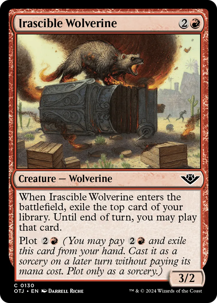 Irascible Wolverine — Outlaws of Thunder Junction — Magic: The Gathering