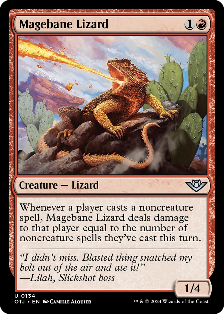 Magebane Lizard — Outlaws of Thunder Junction — Magic: The Gathering
