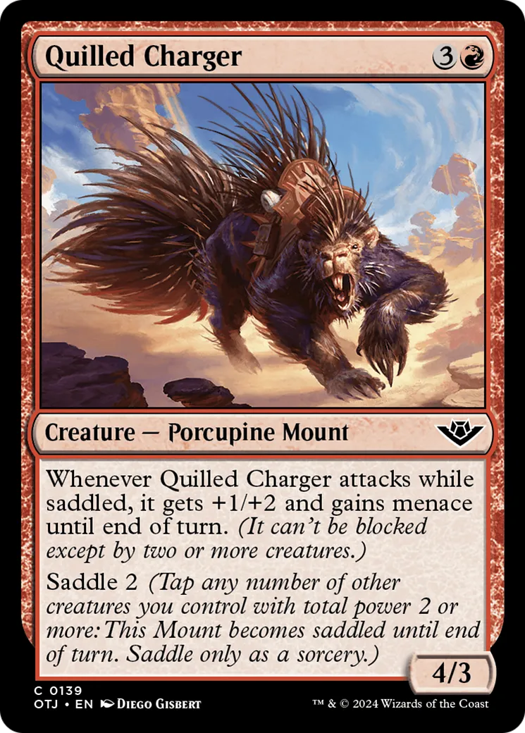 Destrier porc-épic — Outlaws of Thunder Junction — Magic: The Gathering