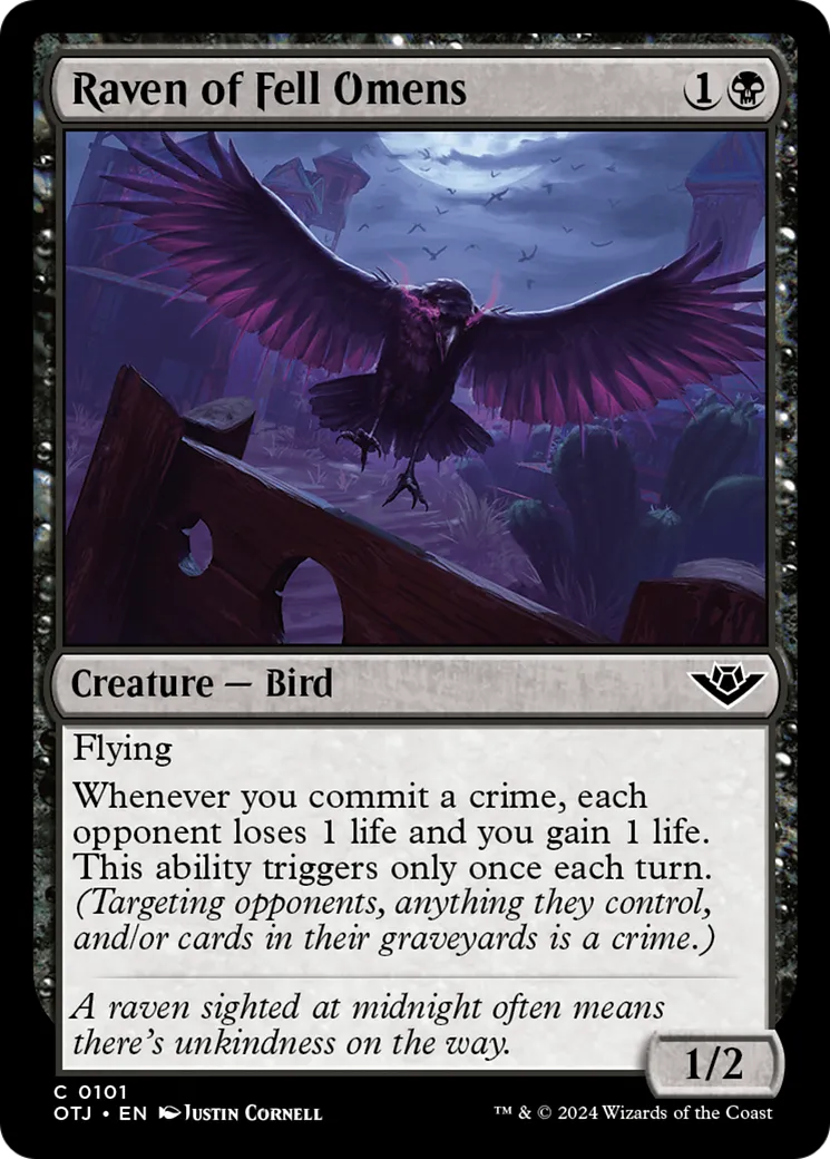 Raven of Fell Omens — Outlaws of Thunder Junction — Magic: The Gathering