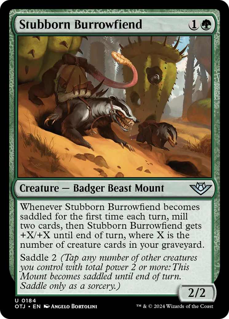 Stubborn Burrowfiend — Outlaws of Thunder Junction — Magic: The Gathering