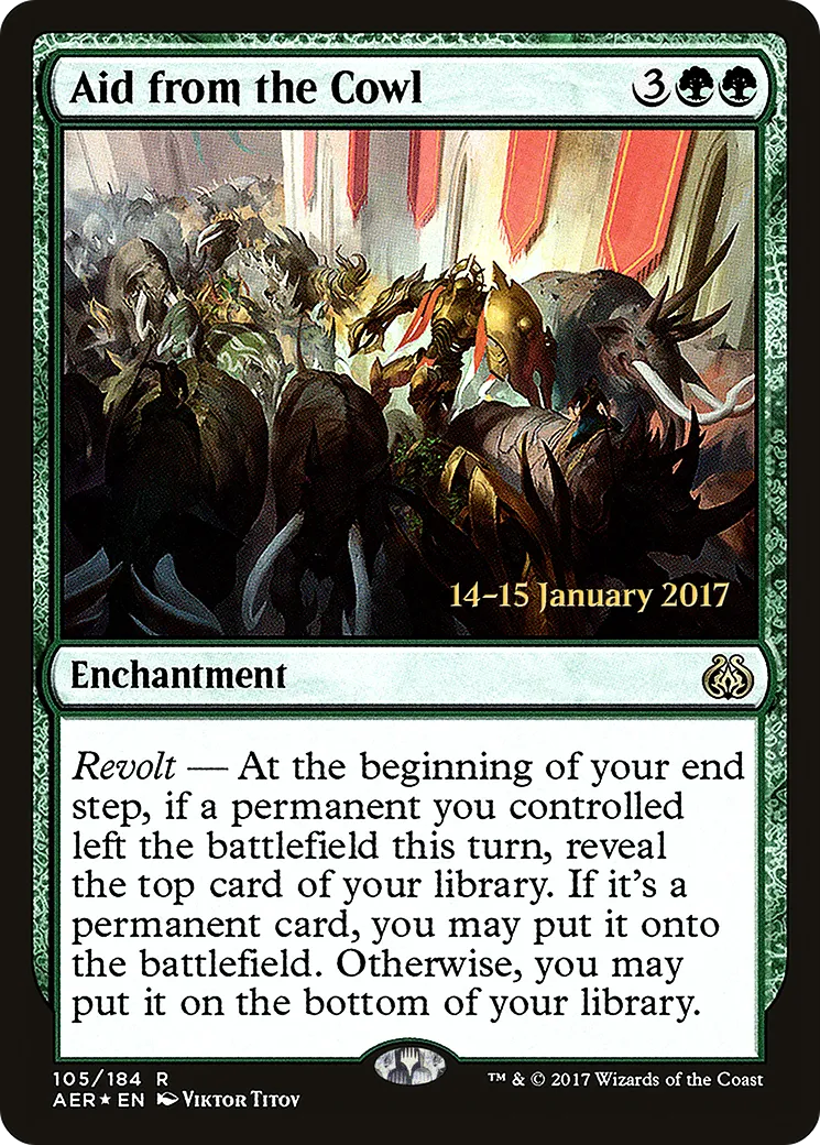Aid from the Cowl — Aether Revolt Promos — Magic: The Gathering
