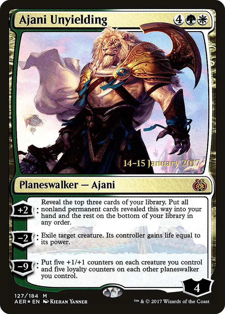 Ajani Unyielding — Aether Revolt Promos — Magic: The Gathering