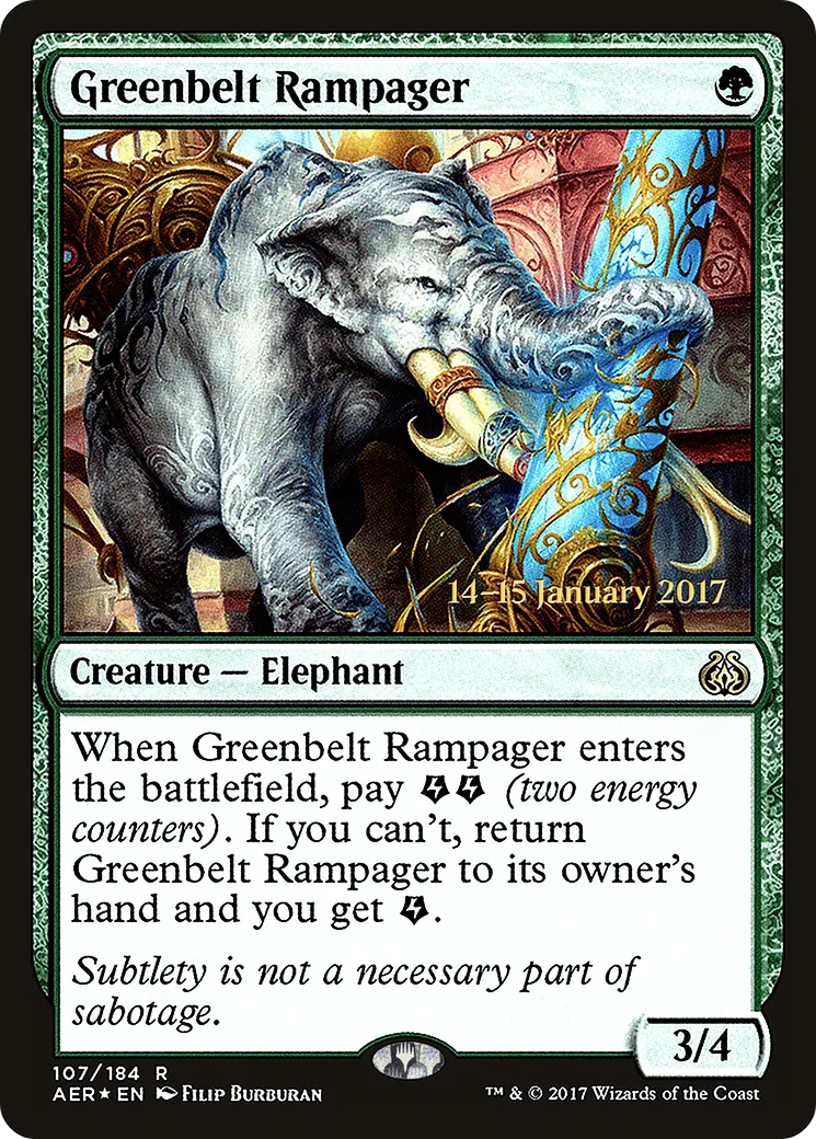 Greenbelt Rampager — Aether Revolt Promos — Magic: The Gathering