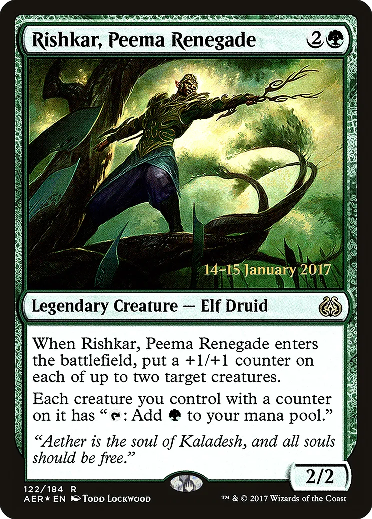 Rishkar, Peema Renegade — Aether Revolt Promos — Magic: The Gathering