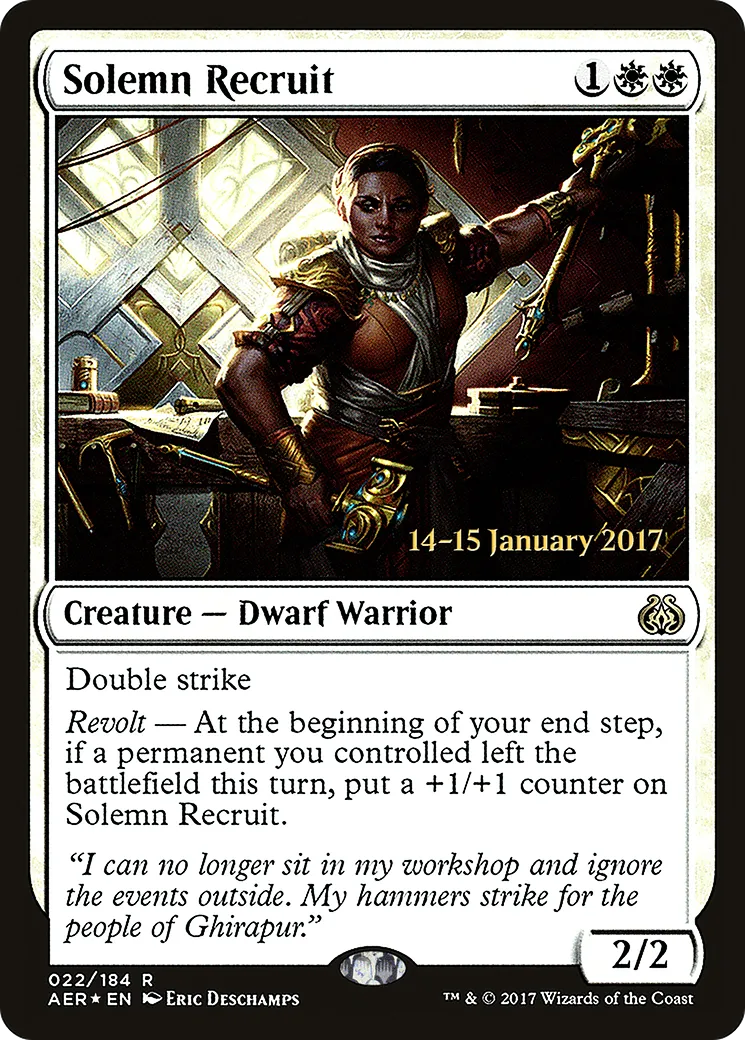 Solemn Recruit — Aether Revolt Promos — Magic: The Gathering