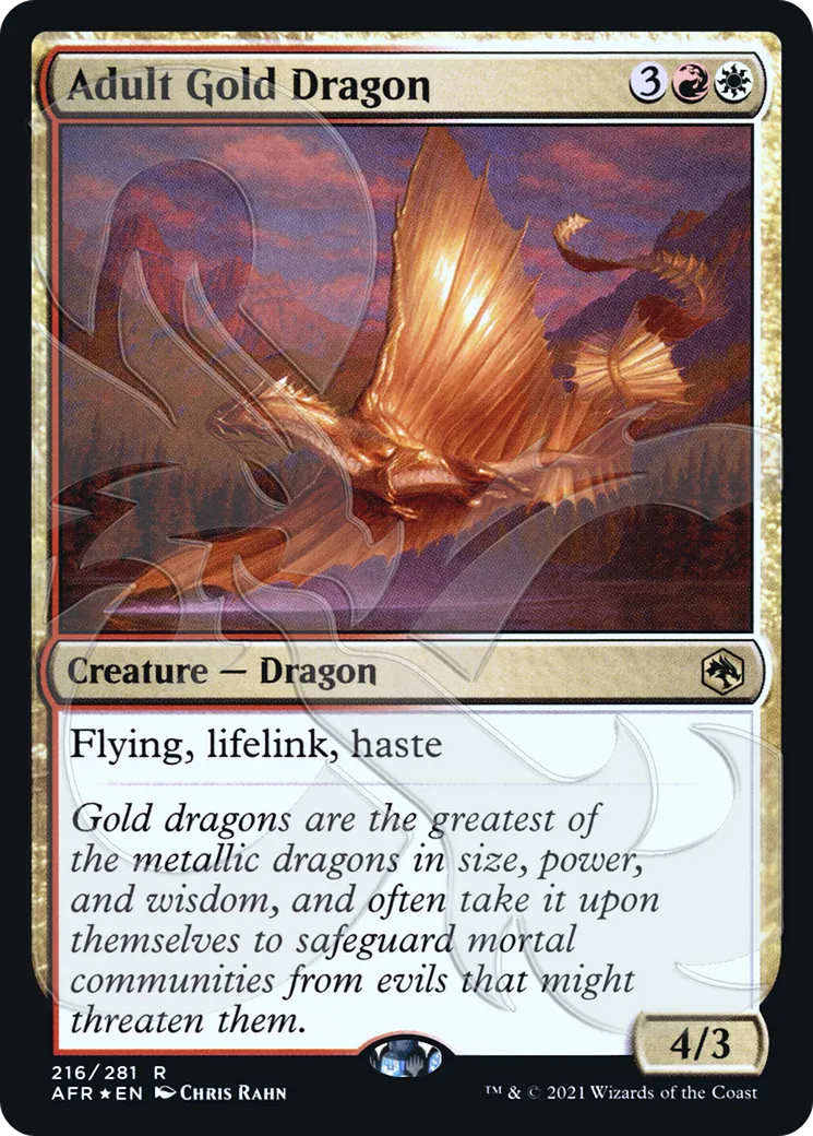 Adult Gold Dragon — Adventures in the Forgotten Realms Promos — Magic: The Gathering