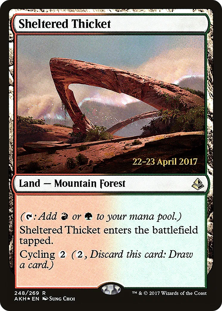 Sheltered Thicket — Amonkhet Promos — Magic: The Gathering