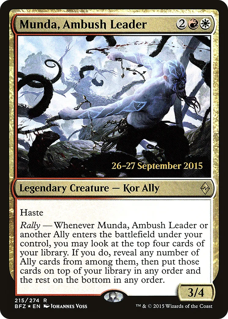 Munda, Ambush Leader — Battle for Zendikar Promos — Magic: The Gathering