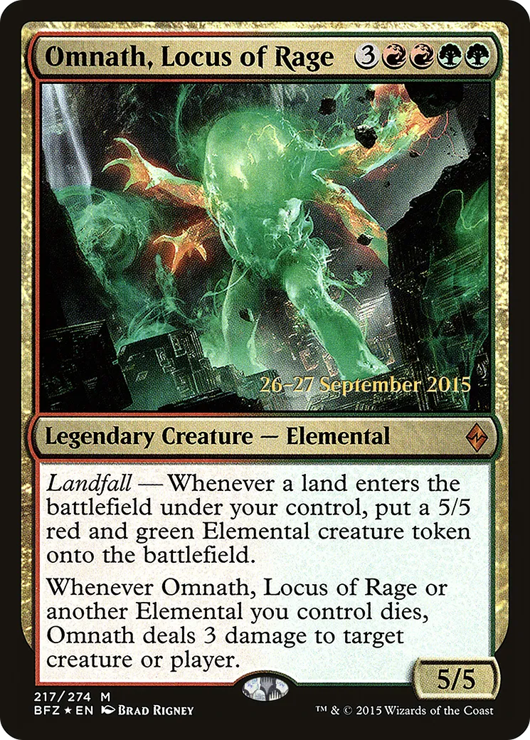 Omnath, Locus of Rage — Battle for Zendikar Promos — Magic: The Gathering