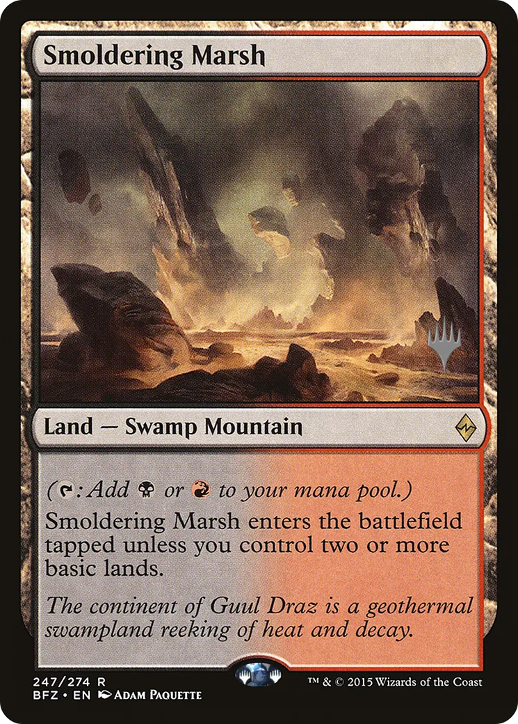 Smoldering Marsh — Battle for Zendikar Promos — Magic: The Gathering