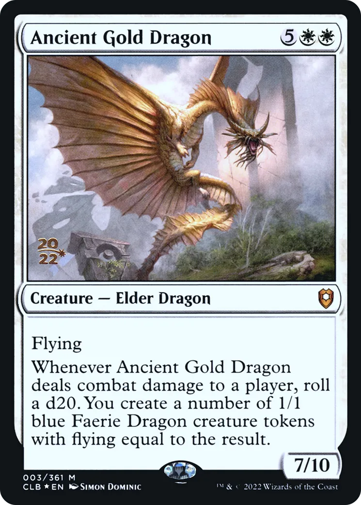 Ancient Gold Dragon — Battle for Baldur's Gate Promos — Magic: The Gathering